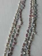 Parelketting echte barok parels roze wit blauw vintage lang, Sieraden, Tassen en Uiterlijk, Kettingen, Ophalen of Verzenden, Zo goed als nieuw