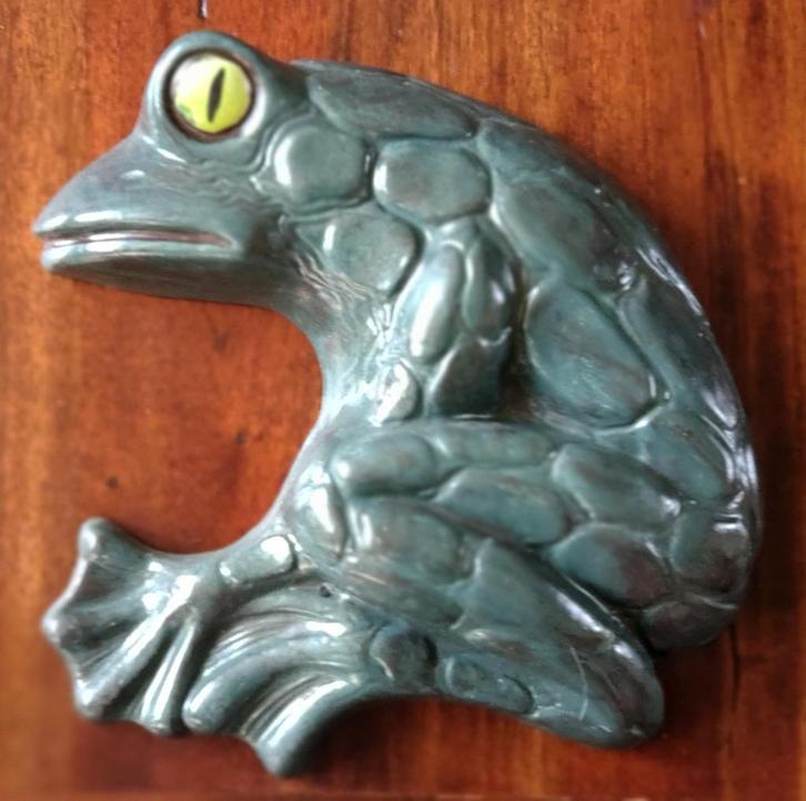 Decoratieve stenen kikker, Huis en Inrichting, Woonaccessoires | Wanddecoraties, Zo goed als nieuw, Ophalen of Verzenden