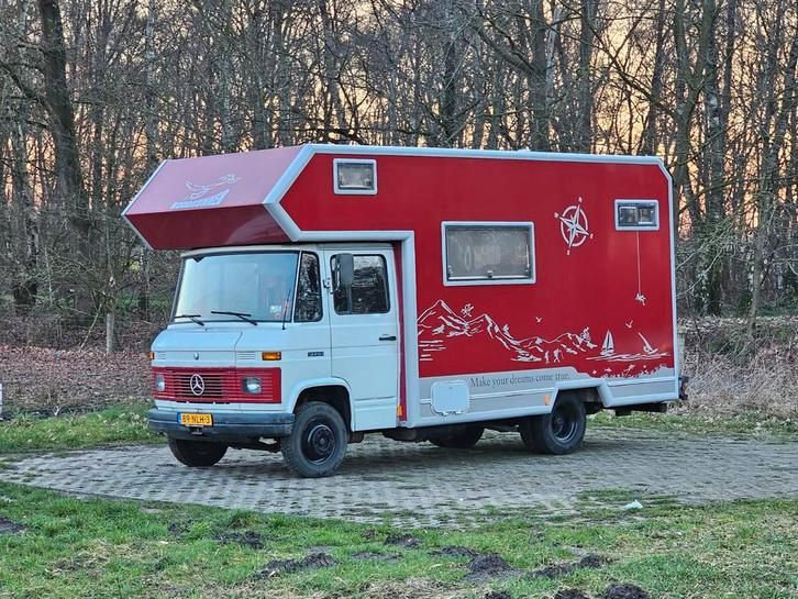 Mercedes 508 alkoof camper belastingvrij 608 310 308, Auto's, Oldtimers, Bedrijf, Mercedes-Benz, Diesel, MPV, Handgeschakeld, Rood