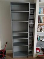 Zilvergrijze Ikea boekenkast met cd rek, Ophalen, Zo goed als nieuw, Hout, Cd's of Dvd's