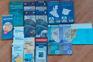 Oude ('00-'15) wegenkaarten en landkaarten (Europa en India) beschikbaar voor biedingen