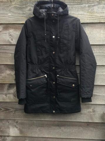Parka wax jas MINIMUM maat 36 S zwart beschikbaar voor biedingen