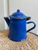 Retro Emaille Koffiepot kannetje Theepot blauw, Antiek en Kunst, Antiek | Emaille, Ophalen of Verzenden