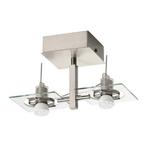 FUGA plafonnière / Plafondlamp met 2 spots, Huis en Inrichting, Lampen | Plafondlampen, Ophalen, Zo goed als nieuw, Glas, Design