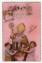 Sinterklaas met mand vol speelgoed.  Kinderen., Verzenden, 1920 tot 1940, Ongelopen, Overige thema's