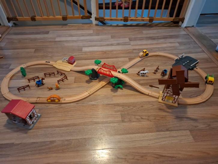 Grote Houten Treinset, Kinderen en Baby's, Speelgoed | Overig, Gebruikt, Jongen of Meisje, Ophalen of Verzenden