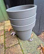 Set van 3 grijze bloempotten, Tuin en Terras, Bloembakken en Plantenbakken, Tuin, Gebruikt, Minder dan 30 cm, Minder dan 60 cm