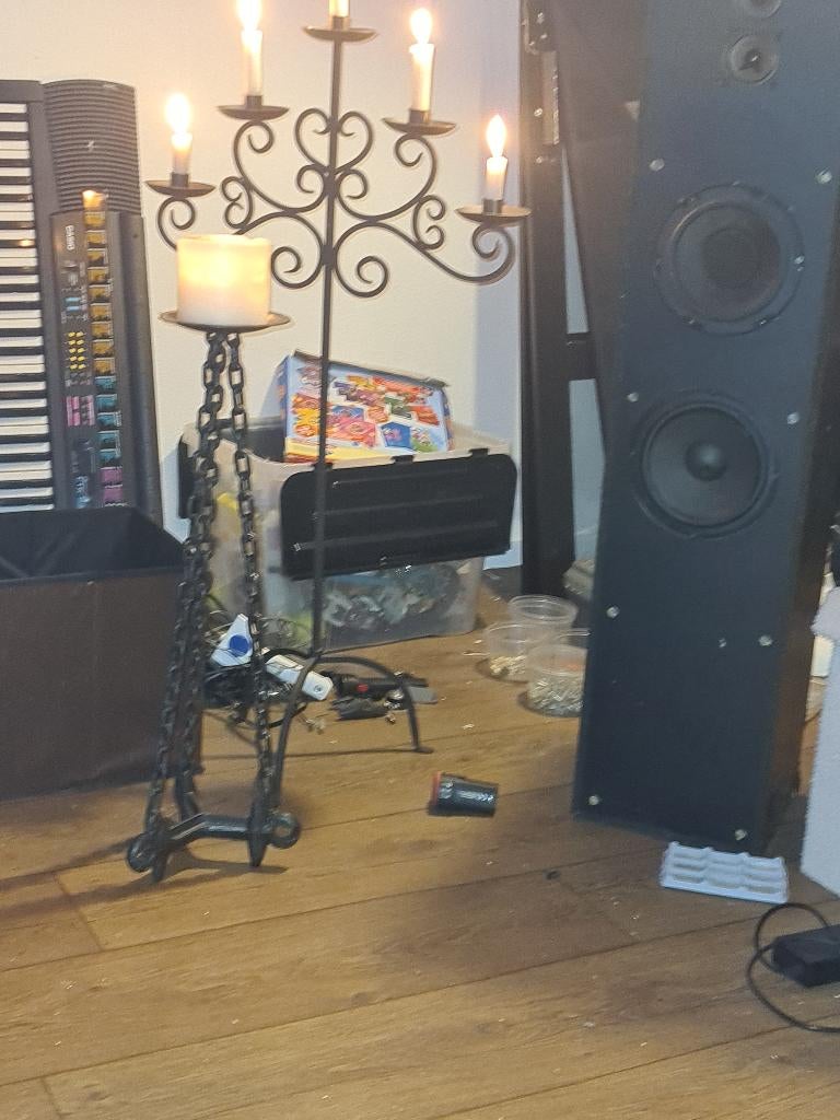 Gesmede kandelaars 3 stuks, 50 tot 75 cm, Zwart, Ophalen of Verzenden, Zo goed als nieuw