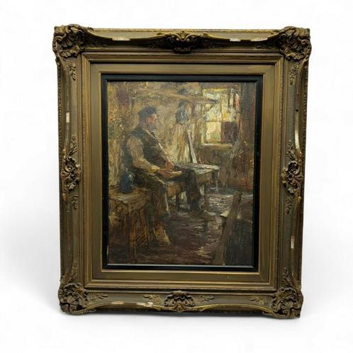 Europese School: zittende man, Antiek en Kunst, Kunst | Schilderijen | Klassiek, Ophalen of Verzenden