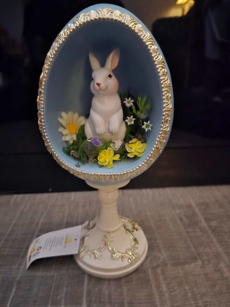 Paasei met Konijn Decoratie, Diversen, Pasen, Ophalen of Verzenden, Nieuw