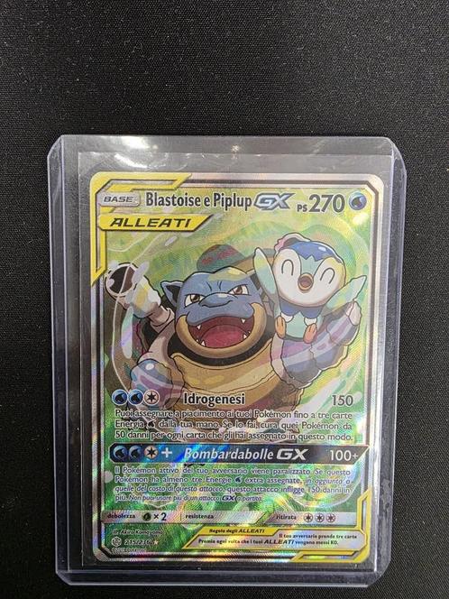 Pokémon Blastoise & Piplup 215 Tag Team Italian, Hobby en Vrije tijd, Verzamelkaartspellen | Pokémon, Nieuw, Losse kaart, Foil