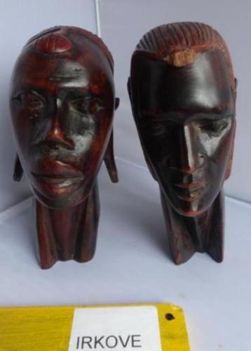 TWEE FRAAIE HOUTEN HOOFDEN * UIT Afrika? * beschikbaar voor biedingen
