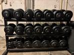 Professionele CHD dumbells 7,5kg t/m 50kg incl. 2 rekken, Ophalen, Zo goed als nieuw, Benen, Dumbbell