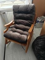 Hardhoute schommelstoel met kussen, Huis en Inrichting, Stoelen, Ophalen, Hout, Nieuw, Modern lux interieur lees/lounge