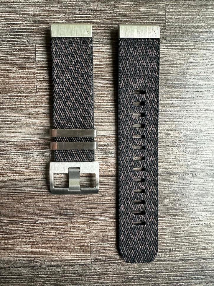 25130a Jacquard-Weave Nylon Polsband, 22mm nieuw, Sieraden, Tassen en Uiterlijk, Sporthorloges, Nieuw, Android, Zwart, Ophalen of Verzenden