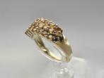 Gouden Vintage ring met edelsteen gele saffier. 2024/186., Goud, Met edelsteen, 17 tot 18, Ophalen of Verzenden