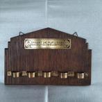 antiek, houten pijpenrekje voor 5 tabakspijpen met opschrift, Antiek en Kunst, Ophalen