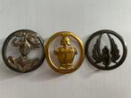 3 Militaire/Heraldische Emblemen -Metaal, Verzenden, Landmacht, Overige gebieden, Lintje, Medaille of Wings