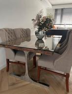 Rofra Home Railway Eettafel met Glasplaat, Huis en Inrichting, Ophalen, 100 tot 150 cm, 150 tot 200 cm, Vier personen