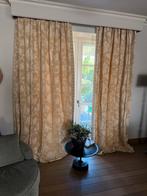 Beige/wit gordijnen met klassieke look, Ophalen, 100 tot 150 cm, 200 cm of meer, Beige