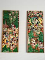 Bali houtsnijwerk wandpaneel Indonesië, Ophalen of Verzenden, Zo goed als nieuw