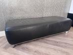 Zwarte leren Bankje 150 x 50 cm, 125 cm of meer, Leer, Ophalen of Verzenden, Zo goed als nieuw