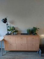 Houten Dressoir met leren greepjes, Huis en Inrichting, Kasten | Dressoirs, Ophalen
