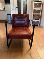 Vintage retro fauteuil – industrieel design, Huis en Inrichting, Fauteuils, Ophalen, Minder dan 75 cm, Vintage, Leer