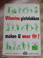 2 x affiche vitamine gistvlokken Delft.  A0 formaat., Deurposter of groter, Ophalen of Verzenden, Reclame, Rechthoekig Staand
