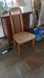 4 eiken eetkamerstoelen, Huis en Inrichting, Stoelen, Ophalen, Gebruikt, Bruin, Vier