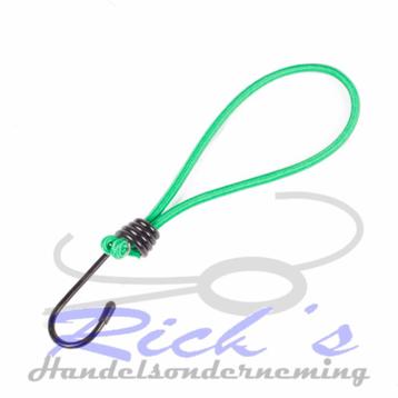 Elastiek met haak / tentspanner lengte 19 cm groen beschikbaar voor biedingen