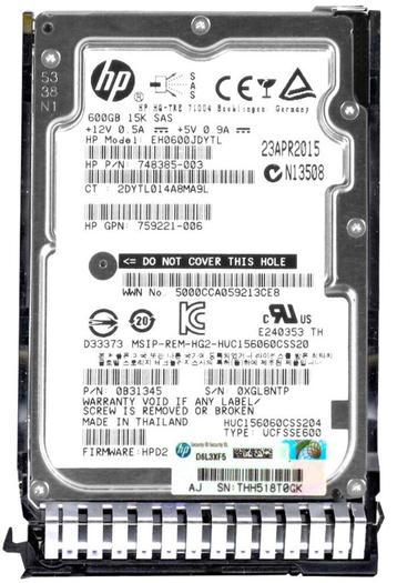 HP 600Gb 15k rpm SAS 2.5 - Refurbished beschikbaar voor biedingen