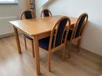 Eethoek met 4 stoelen, Huis en Inrichting, Ophalen, Gebruikt, 100 tot 150 cm, Eikenhout