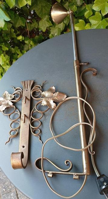 Oude wandlamp -zwenklamp -uitschuifbaar-landelijke stijl 70s beschikbaar voor biedingen