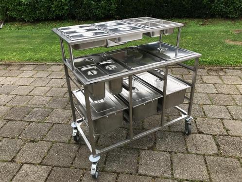 RVS Hupfer voedsel uitschep / serveerwagen met een partij ga, Huis en Inrichting, Keuken | Keukenbenodigdheden, Zo goed als nieuw