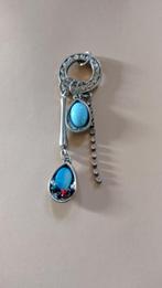 Mooie grote kettinghanger stras en turquoise, Overige materialen, Verzenden, Zo goed als nieuw, Zilver