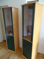 vitrinekastje vitrine wand meubel beuken groen verlichting, Ophalen, 150 tot 200 cm, 25 tot 50 cm, Met deur(en)