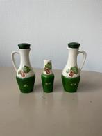 Vintage oliefles, azijnfles en peperpotje, Antiek en Kunst, Ophalen of Verzenden