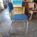 Vintage gispen stoel bureaustoel, Ophalen, Gebruikt, Blauw, Vintage