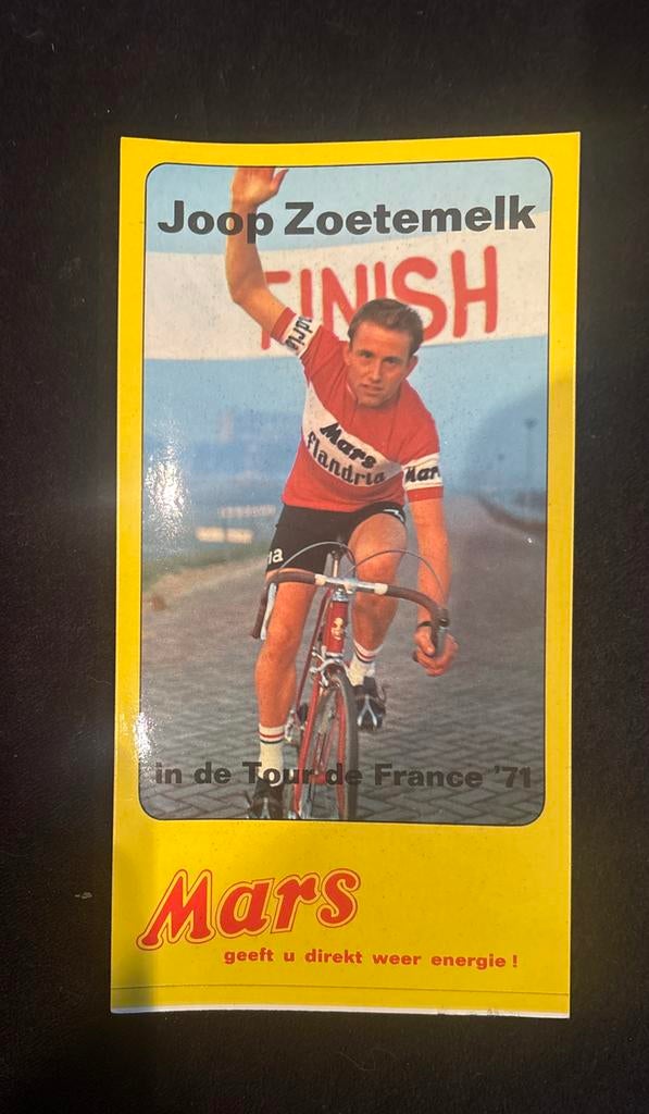 Joop Zoetemelk Mars Sticker Tour de France 1971, Verzamelen, Stickers, Gebruikt, Sport, Verzenden