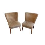 Set 2 x vintage cocktail stoel (setprijs), Huis en Inrichting, Fauteuils, Ophalen, Gebruikt, Minder dan 75 cm, Onbekend
