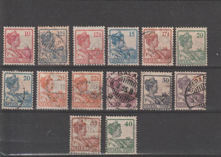 Nederlands Indië 1913. NVPH 115 t/m 128, Gestempeld., Postzegels en Munten, Postzegels | Nederlands-Indië en Nieuw-Guinea, Gestempeld