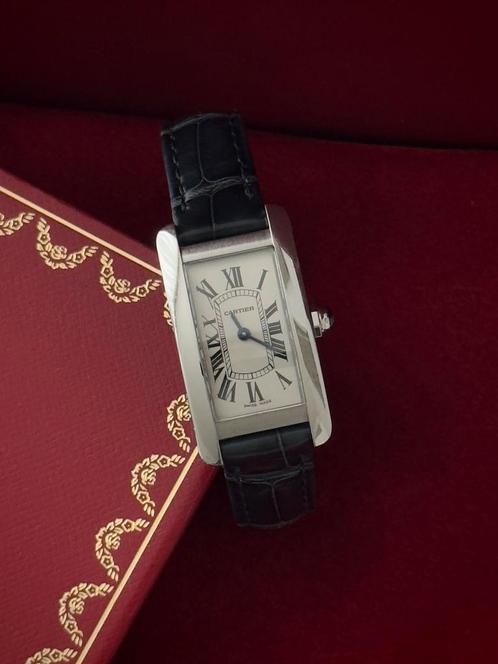 Cartier Tank Américaine ‘3970’ - Doos + Papieren + Garantie, Sieraden, Tassen en Uiterlijk, Horloges | Dames, Zo goed als nieuw