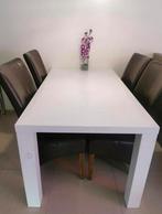 Witte Hoogglans Eettafel, Huis en Inrichting, Tafels | Eettafels, Kunststof, 100 tot 150 cm, Ophalen of Verzenden, Zo goed als nieuw