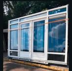 Houten kozijn pui hardhouten tuindeuren dubbel glas, Doe-het-zelf en Verbouw, Kozijnen en Schuifpuien, Ophalen of Verzenden, Zo goed als nieuw
