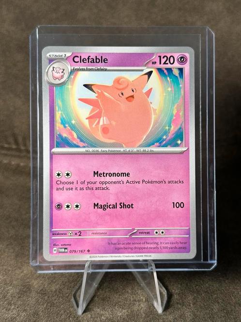 Clefable [Reverse Holo] #79 079/167 (Twilight Masquerade), Hobby en Vrije tijd, Verzamelkaartspellen | Pokémon, Nieuw, Losse kaart