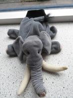 Handpop poppenkastpop olifant merk Beleduc grijs velours, Ophalen of Verzenden, Zo goed als nieuw, Olifant