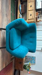 2 blauw groene fauteuils, zijn nauwelijks gebruikt., Ophalen, 75 tot 100 cm, Zo goed als nieuw, 75 tot 100 cm