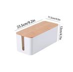 Stijlvolle kabelbox met bamboe deksel, voor nette kabels, Ophalen of Verzenden, Zo goed als nieuw