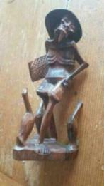 Beeld houtsnijwerk Indonesië boer met 3 ganzen., Antiek en Kunst, Ophalen